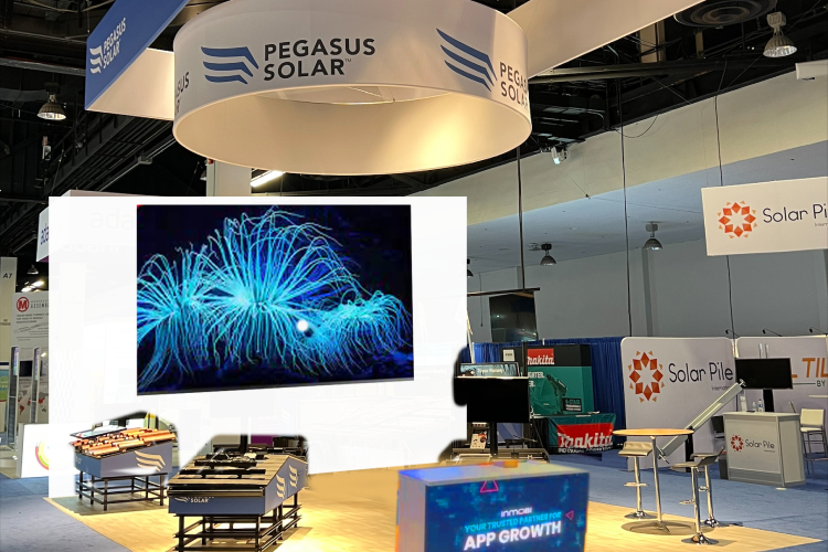 Pegasus Solar Booth with Overhead Signage